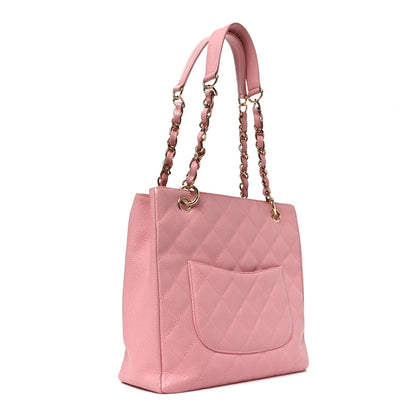 Chanel Caviar Quilted Petit Shopping Tote PST Pink 3 of 10