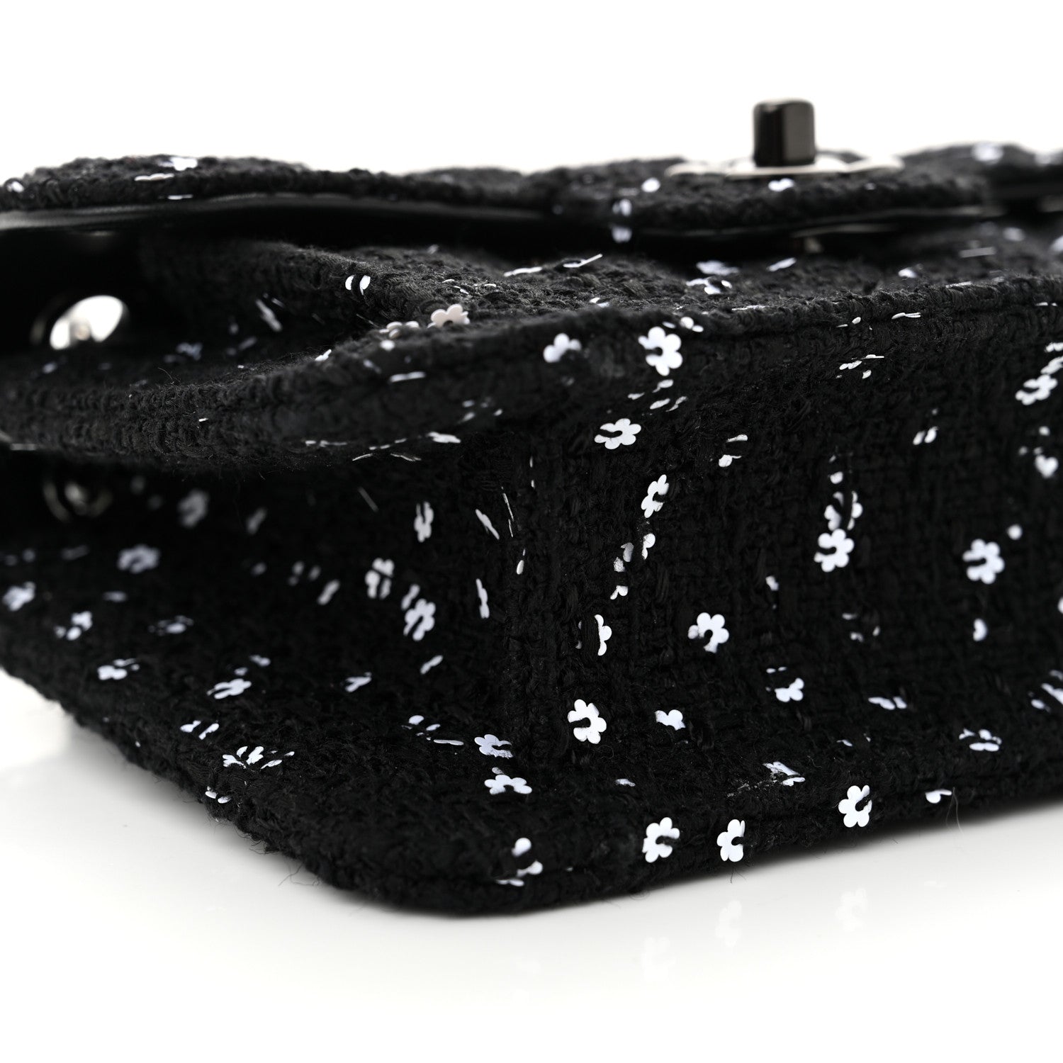 Chanel Tweed Sequin Quilted Double You Mini Flap So Black 9 of 11