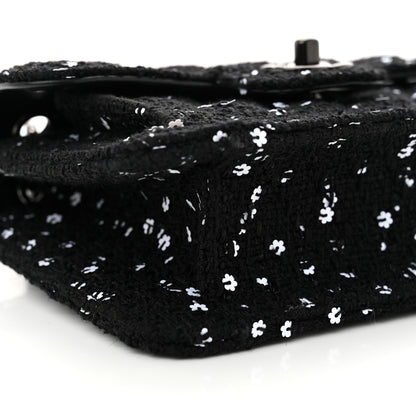 Chanel Tweed Sequin Quilted Double You Mini Flap So Black 9 of 11