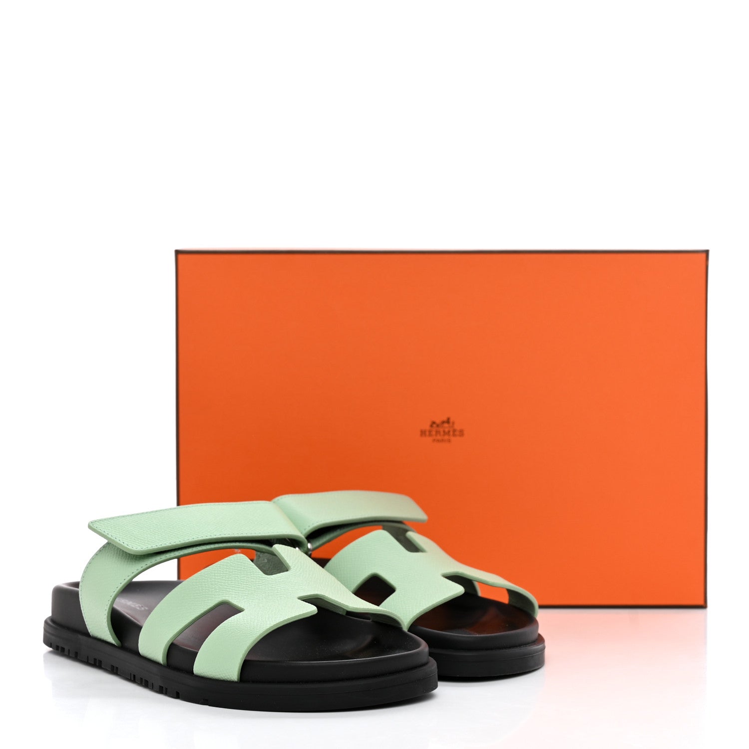 Hermes Epsom Womens Chypre Sandals 36 Vert Jade 9 of 9