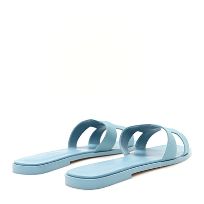 Hermes Epsom Oran Sandals 40 Bleu Littoral 5 of 10