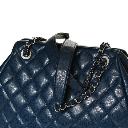 Chanel Caviar Quilted Framed Bowling Bag Blue 12 of 12