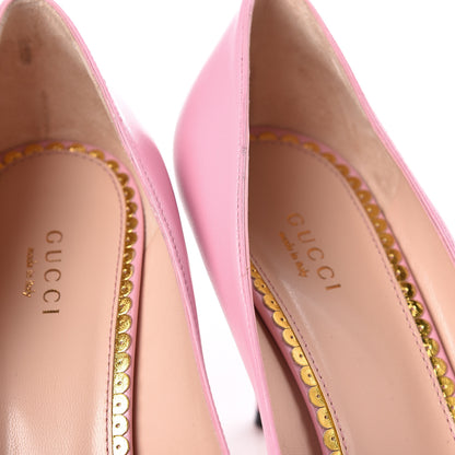 Gucci Nappa Queen Margaret Mid Heel Pumps 41 and 41.5 Sugar Pink 8 of 15