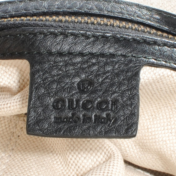 Leather Twill Top Handle Satchel Black