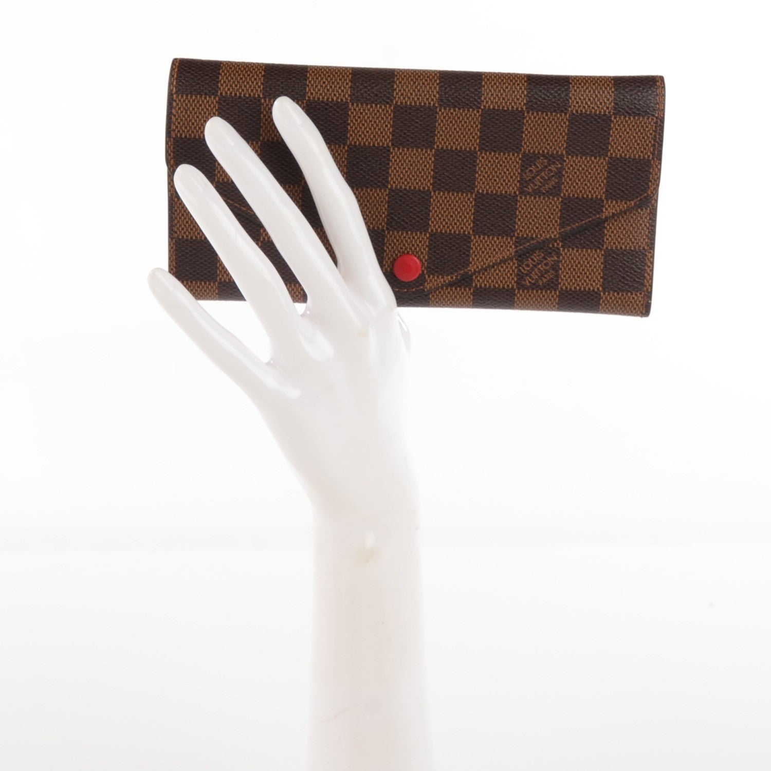 Louis Vuitton Damier Ebene Josephine Wallet Red 2 of 7