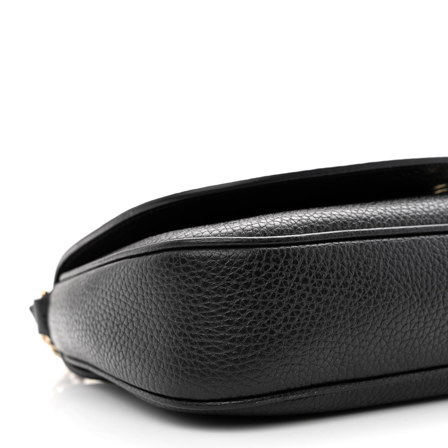 Pebbled Calfskin Medium Soho Flap Crossbody Black