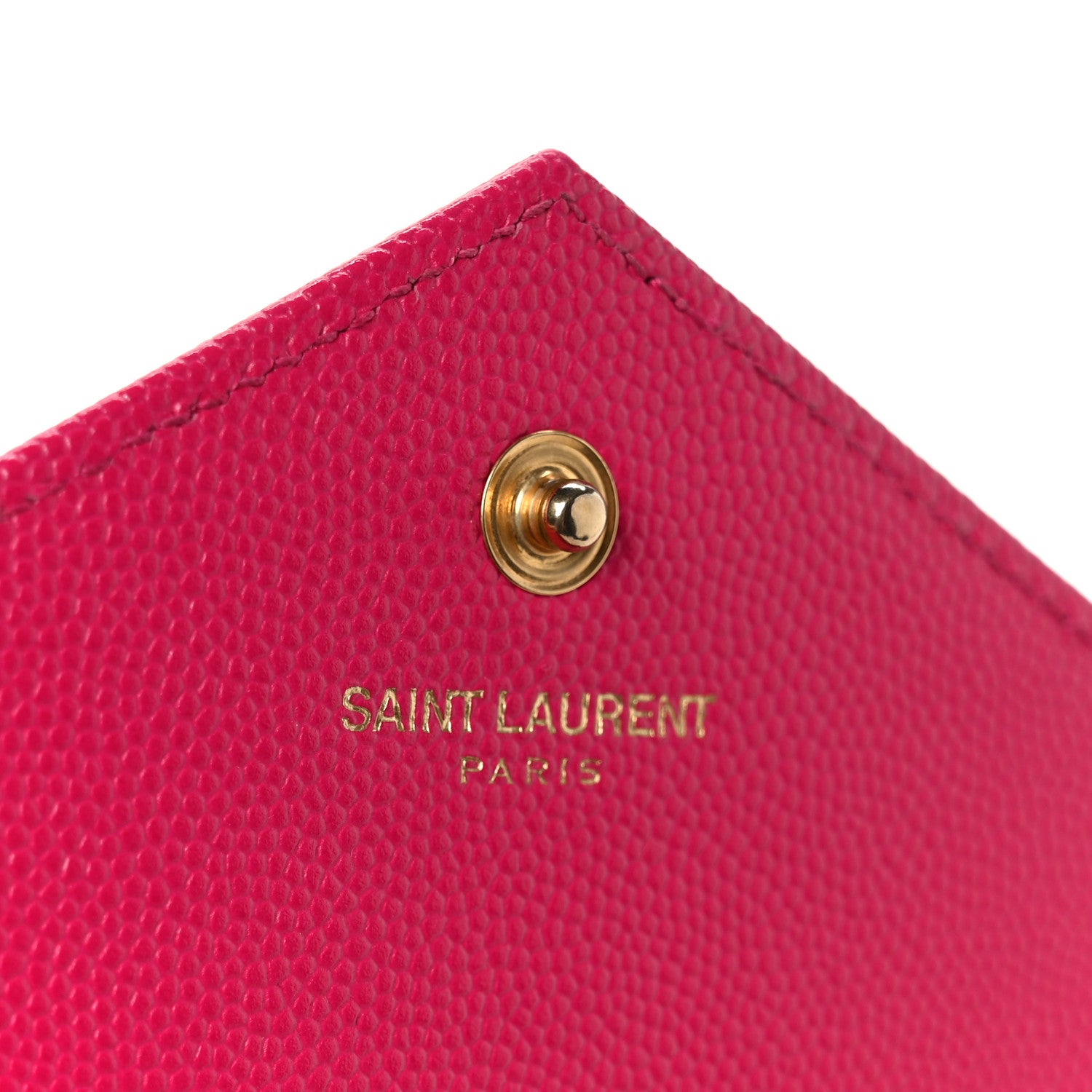 Saint Laurent Grain De Poudre Matelasse Chevron Monogram Chain Wallet Bubblegum 6 of 10