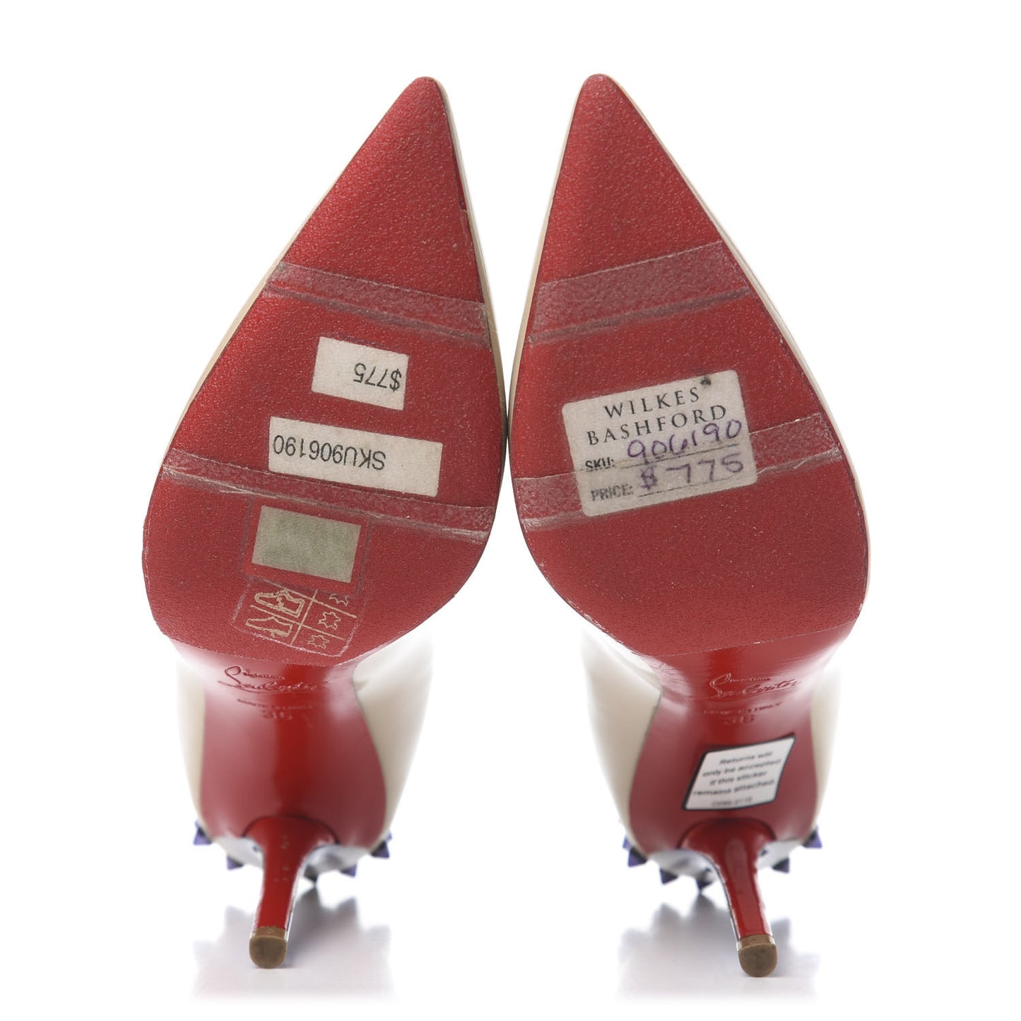 Patent Studded Zappa 100 Pumps 36 Beige
