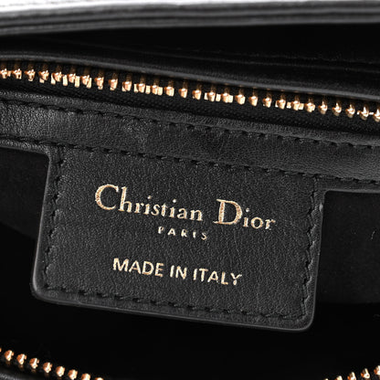 Christian Dior Smooth Calfskin Embroidered Heart Medium Lady Dior Black 6 of 12