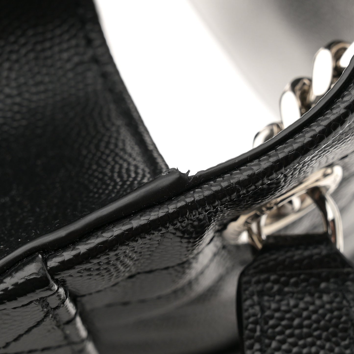 Grain De Poudre Textured Mixed Matelasse Triquilt Medium Monogram Satchel Black