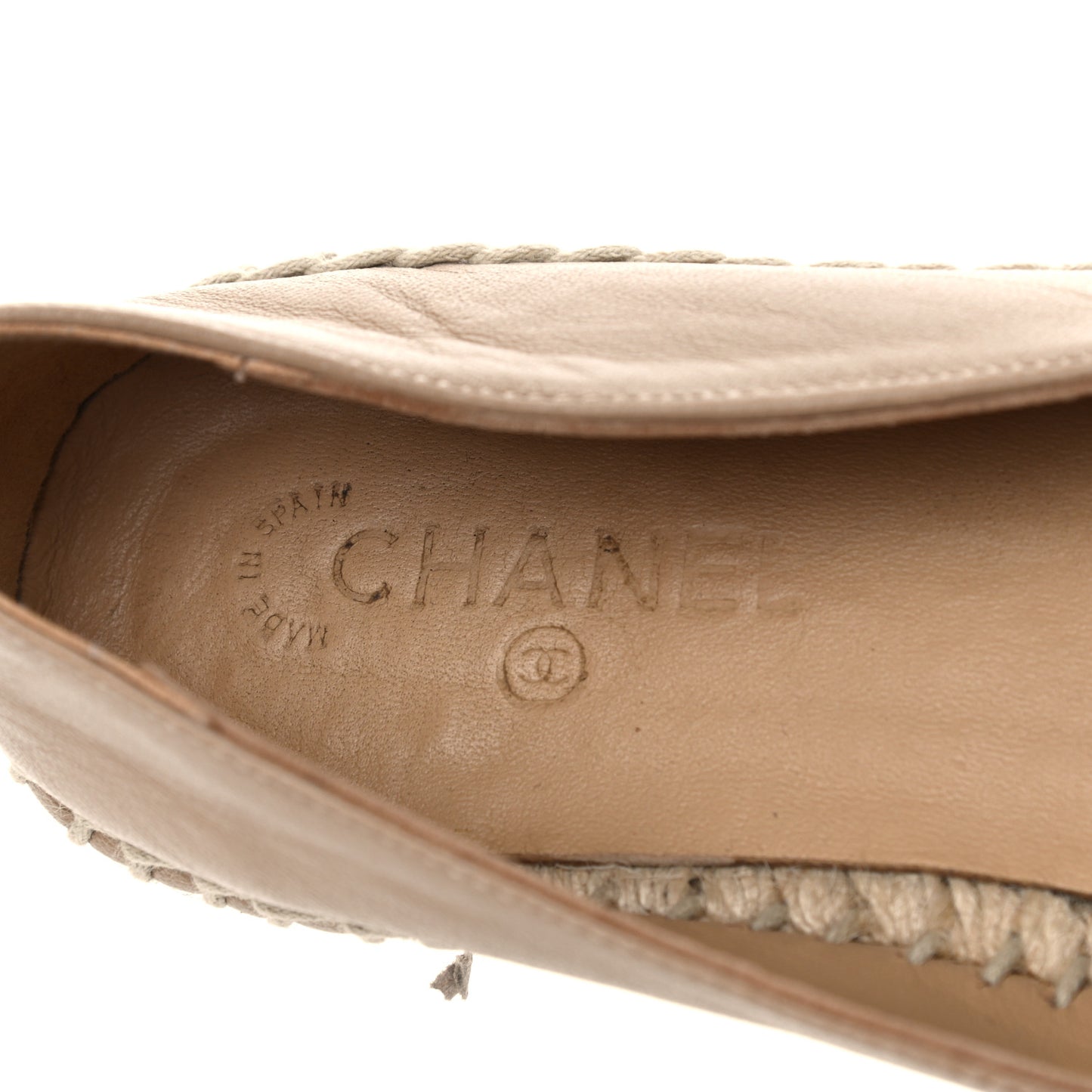 Lambskin CC Espadrilles 39 Beige Black