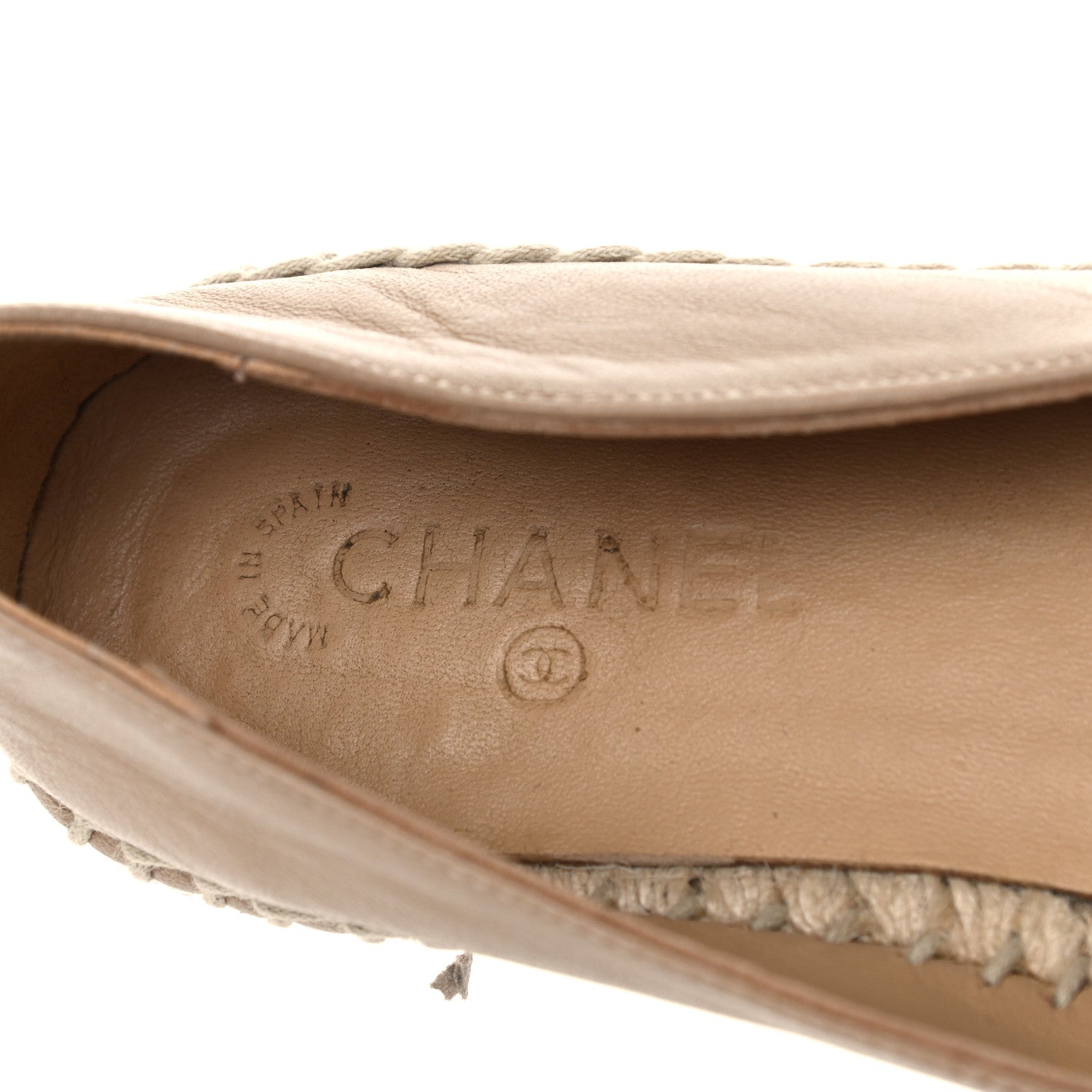 Chanel Lambskin CC Espadrilles 39 Beige Black 7 of 16
