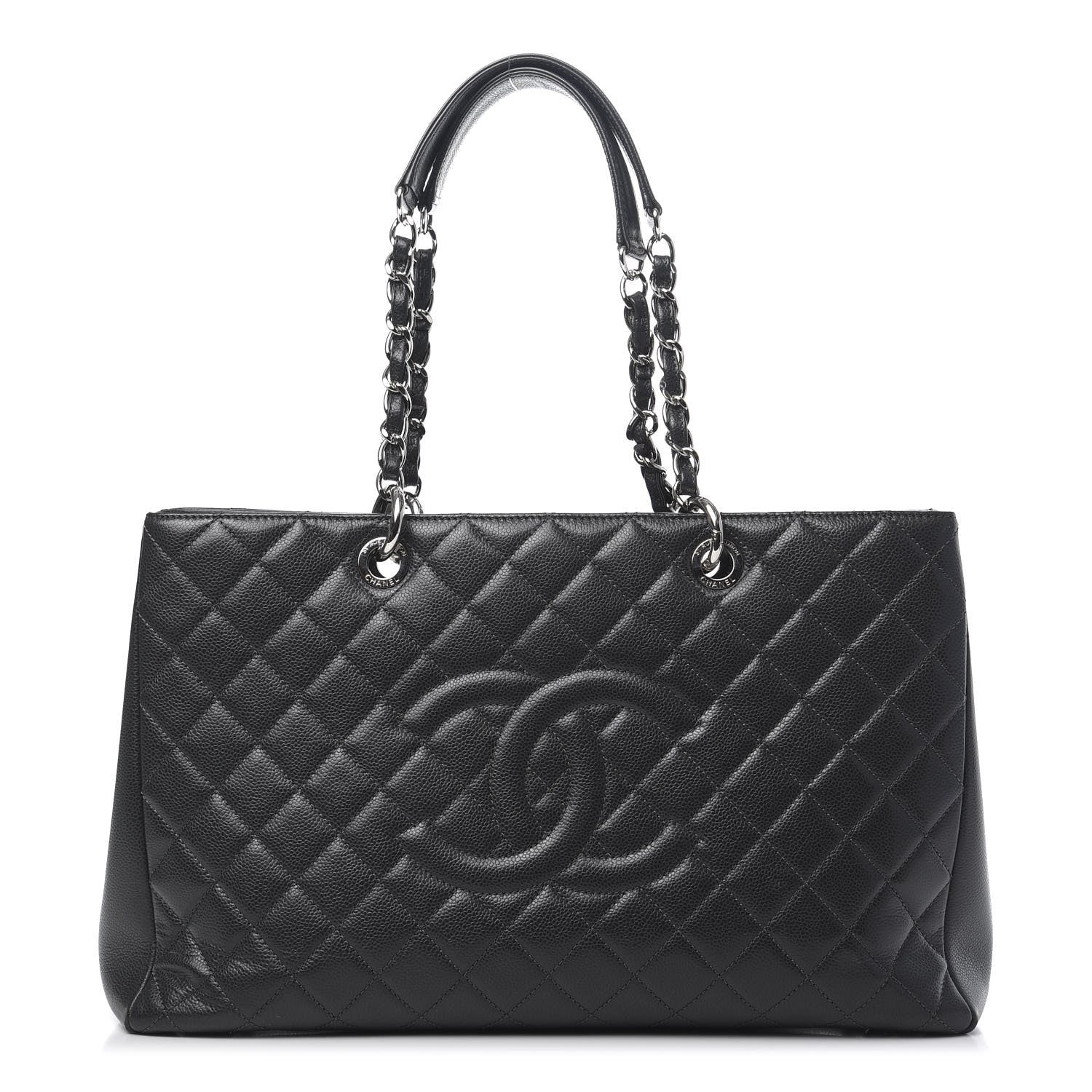 Chanel Caviar Quilted XL Grand Shopping Tote GST Dark Grey 1 of 15