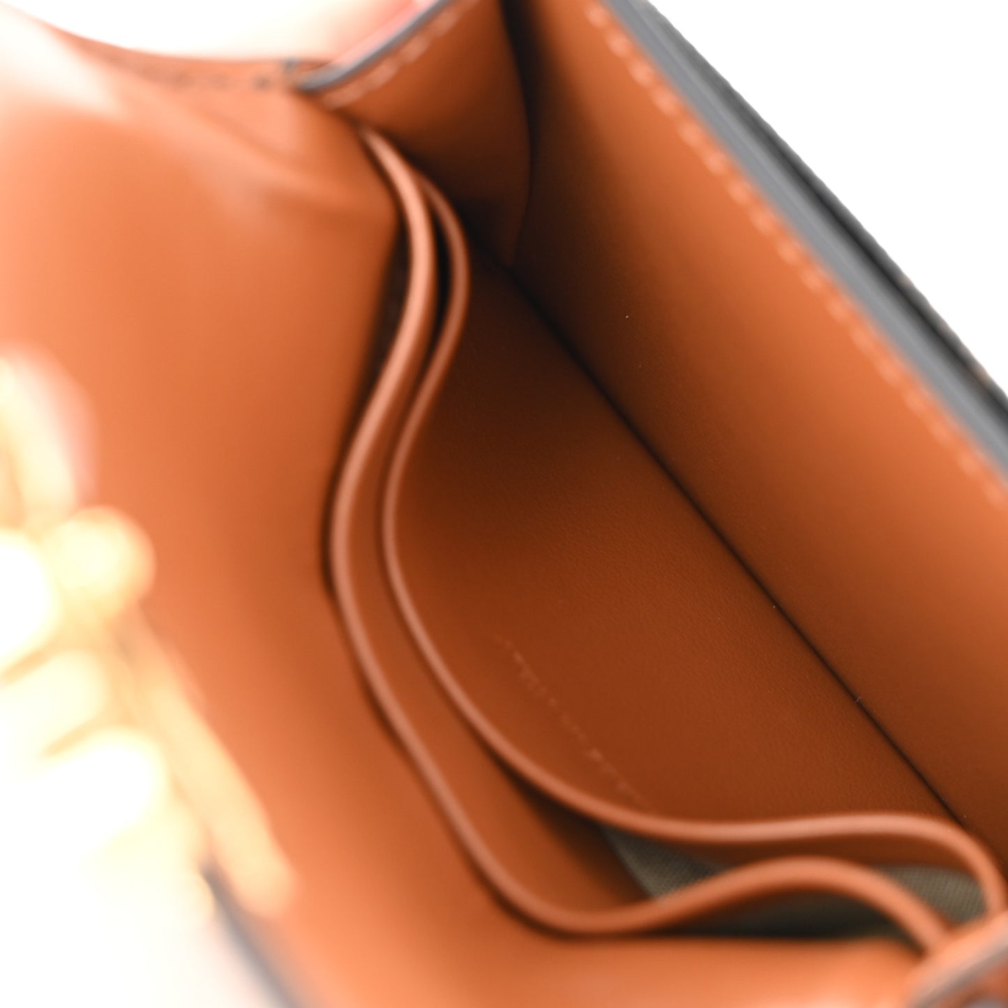 Triomphe Canvas Calfskin Flap Card Holder Tan