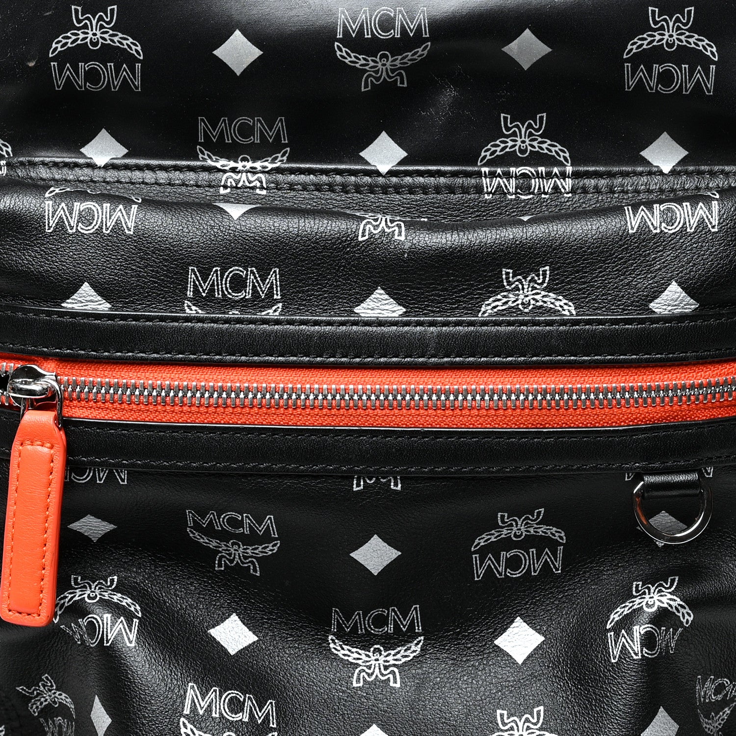 MCM Visetos Reflective Nylon Medium Resnick Backpack Black 7 of 12
