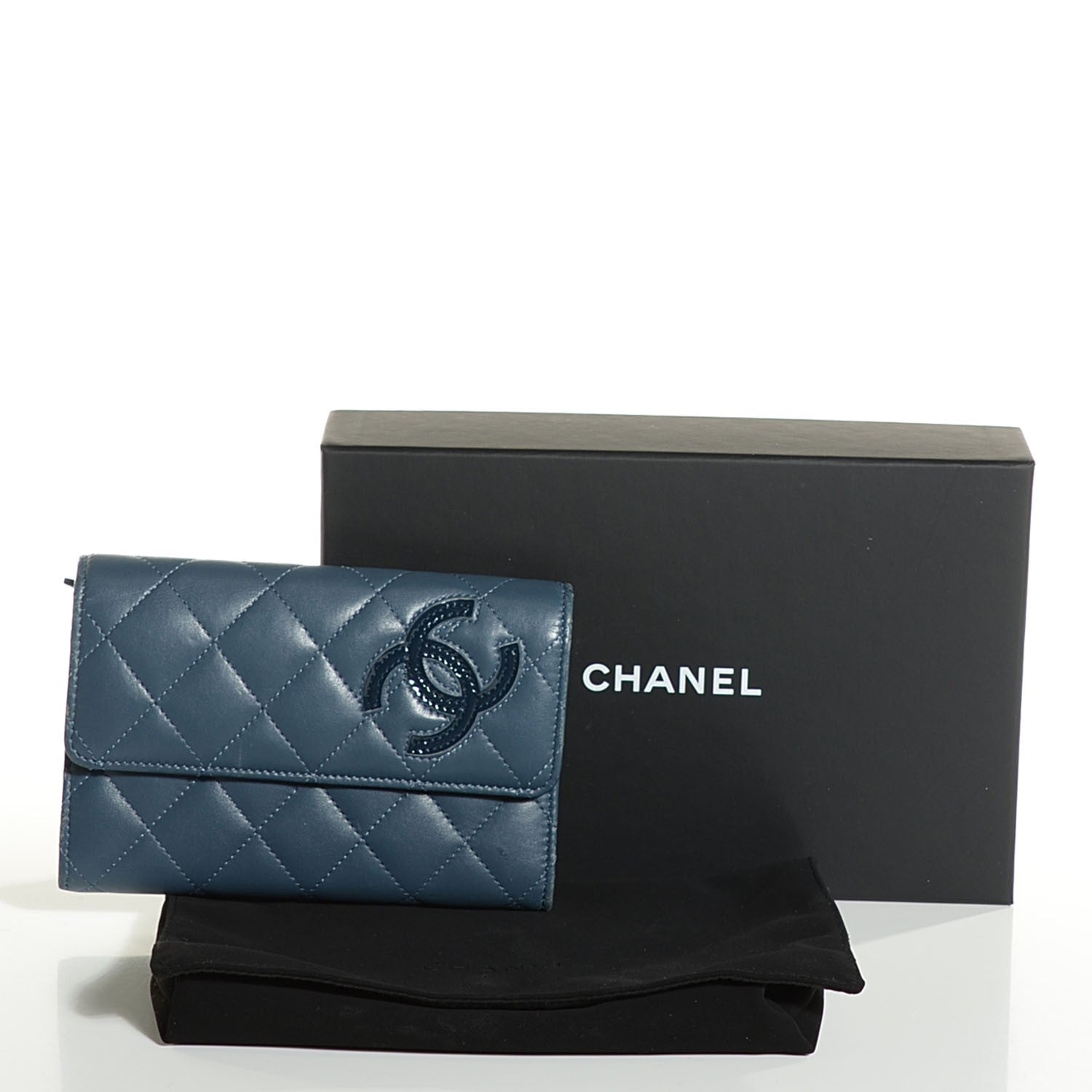 Chanel Calfskin Quilted Short Flap Wallet Blue 9 of 9
