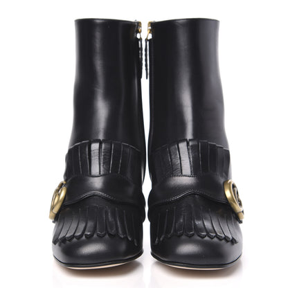 Gucci Malaga Kid GG Marmont Fringe 75mm Ankle Boots 36.5 Black 2 of 9