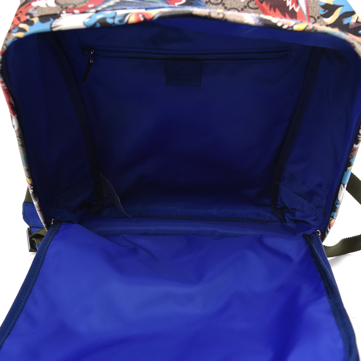 Gucci Soft GG Supreme Monogram Animal Faces Childrens Tote Backpack Beige Ebony Multicolor Electric Blue Military Fresia 4 of 9