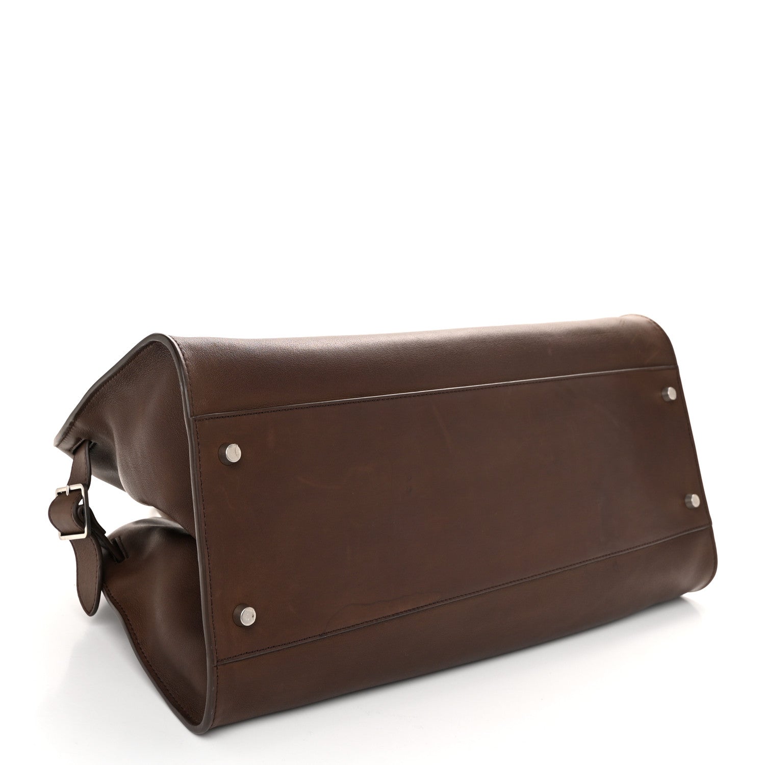 The Row Polished Saddle Calfskin EW Margaux Chestnut Dark Chocolate 4 of 10