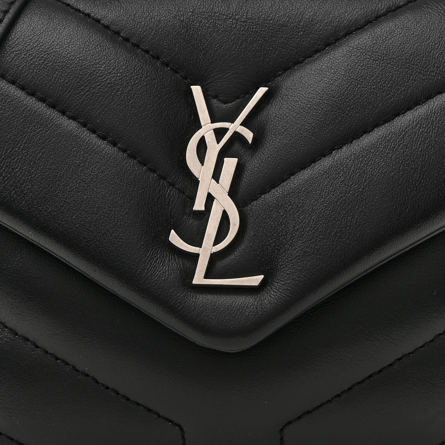 Saint Laurent Calfskin Y Quilted Monogram Toy Loulou Crossbody Bag Black 9 of 11