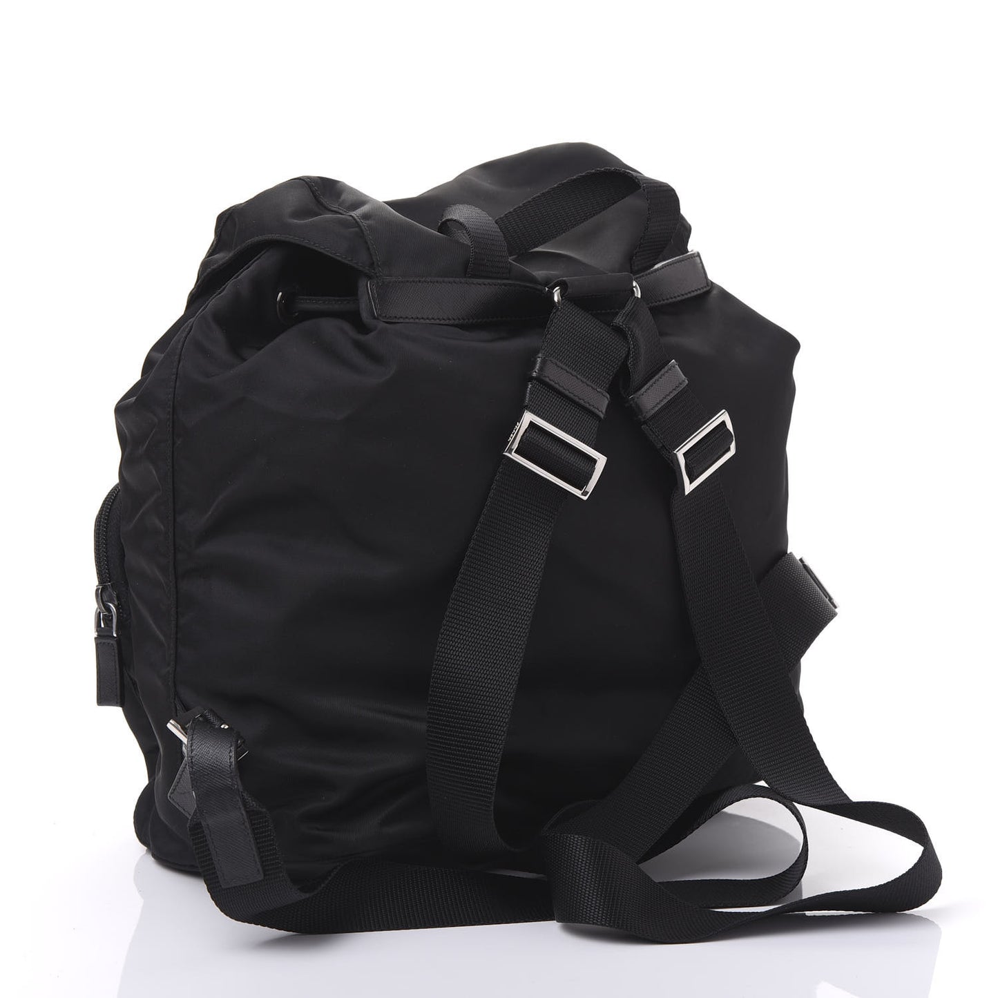 Nylon Vela Saffiano Backpack Black