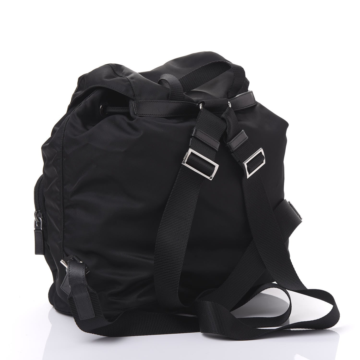 Prada Nylon Vela Saffiano Backpack Black 2 of 8