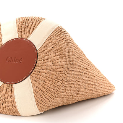 Chloe Raffia Large Woody Basket Bag White 9 of 9