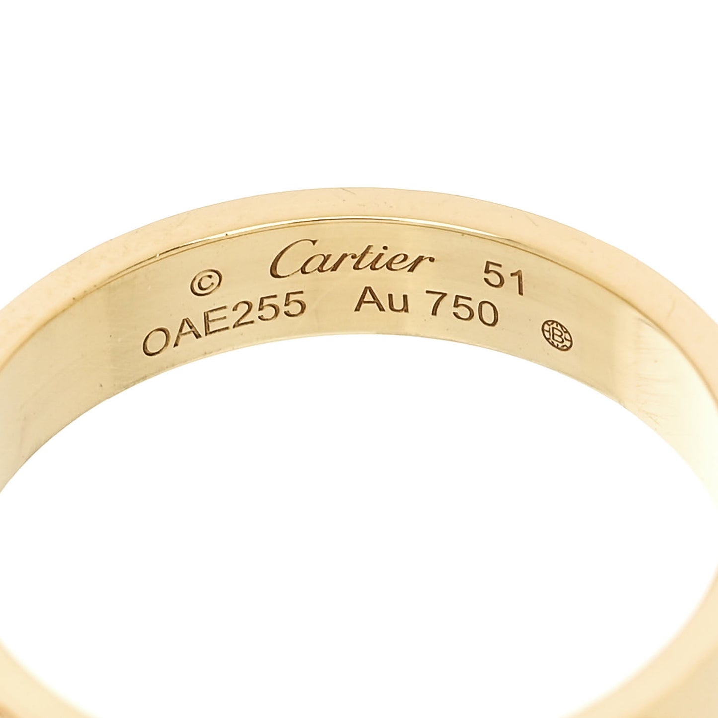 18K Yellow Gold 3.5mm LOVE Wedding Band Ring 51 5.75