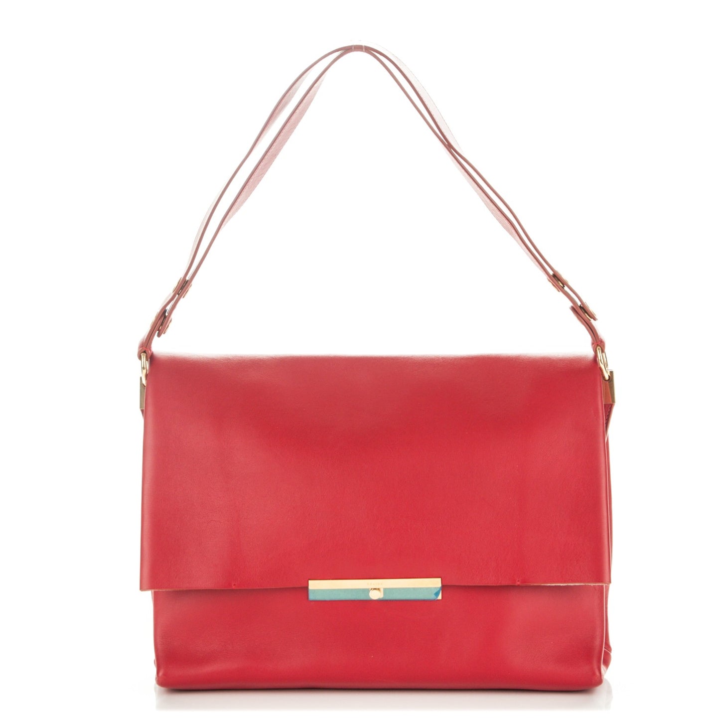 Smooth Calfskin Blade Flap Bright Red