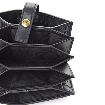 Christian Dior Calfskin Embossed Oblique Lady Dior Gusseted Card Holder Black 6 of 6