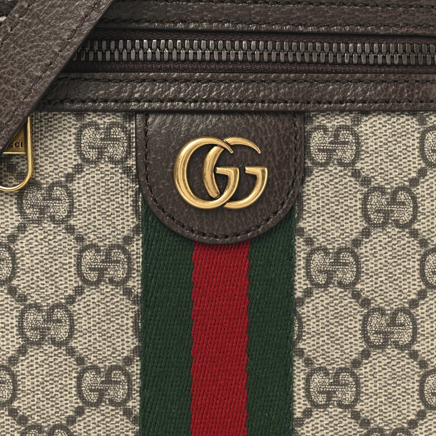 GG Supreme Monogram Web Mini Ophidia Messenger Brown
