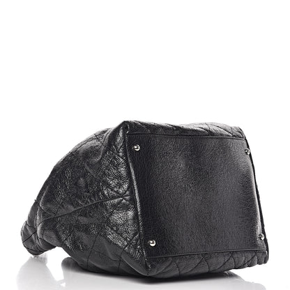 Chanel Glazed Calfskin On The Road Drawstring Tote Black 4 of 14
