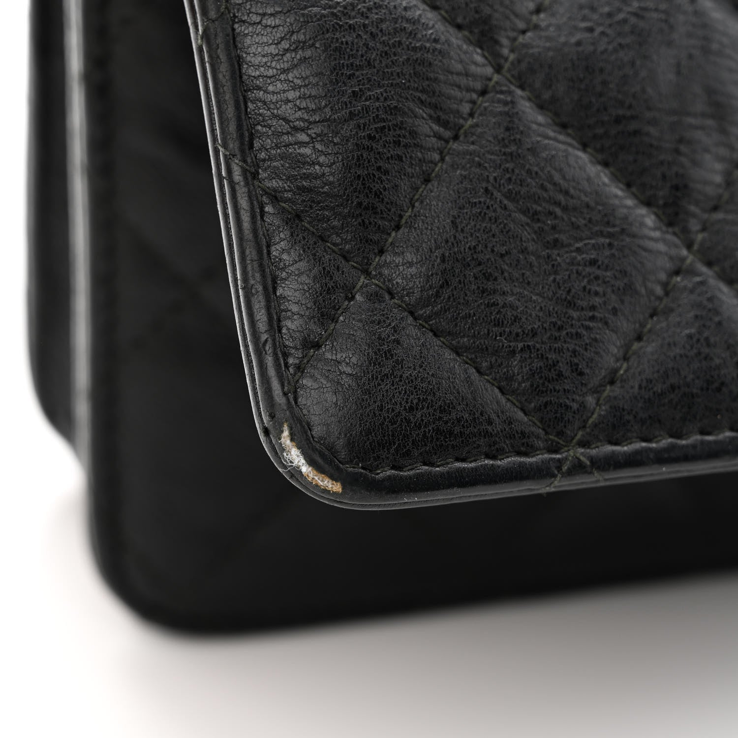 Chanel Crumpled Calfskin Quilted Wallet On Chain WOC So Black 13 of 17