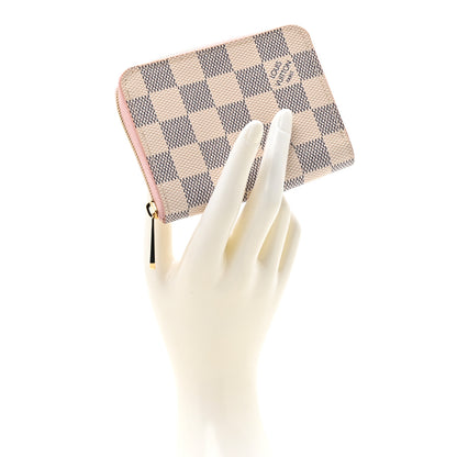 Louis Vuitton Damier Azur Zippy Coin Purse Rose Ballerine 2 of 8
