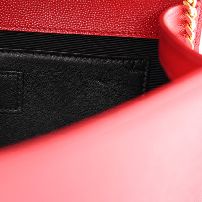 Saint Laurent Grain De Poudre Medium Monogram Kate Satchel Red 12 of 14