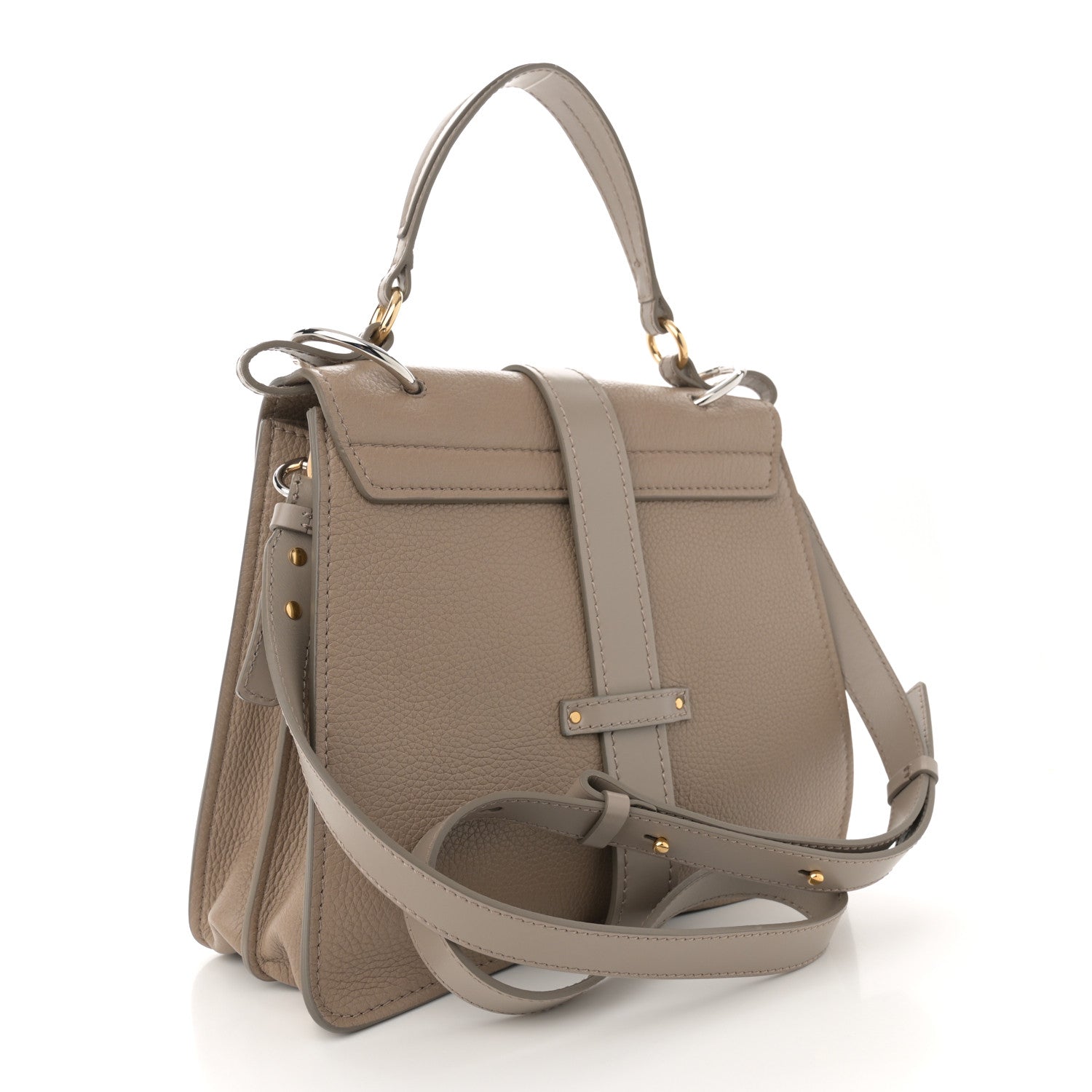 Chloe Grained Calfskin Medium Aby Day Shoulder Bag Motty Grey 3 of 12