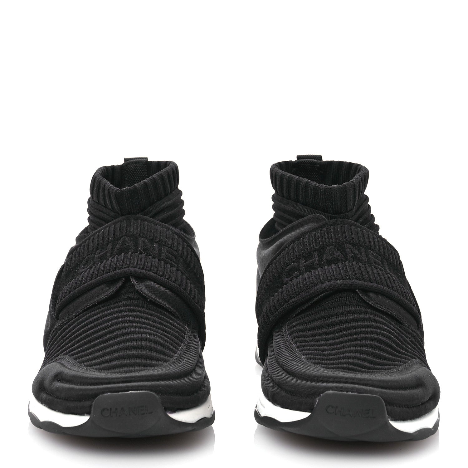 Chanel Stretch Fabric CC Sneakers 37 Black 2 of 7