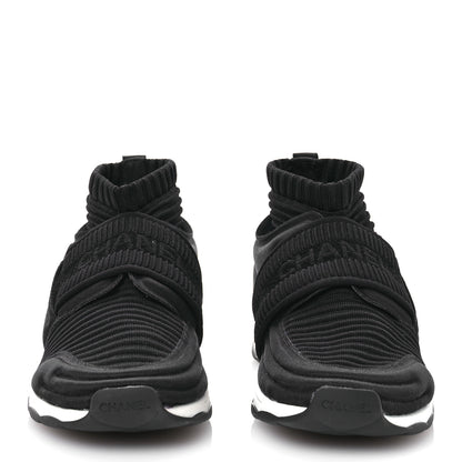 Chanel Stretch Fabric CC Sneakers 37 Black 2 of 7