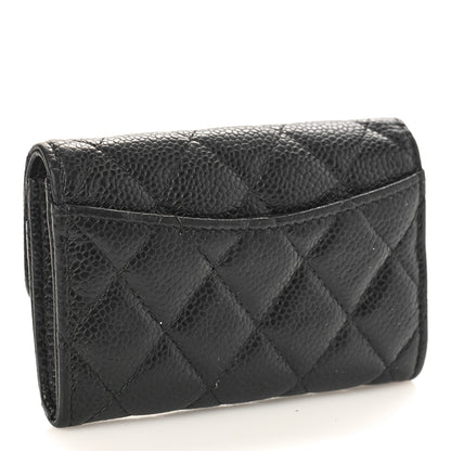Chanel Caviar Quilted Flap Card Holder Wallet Black 3 of 9