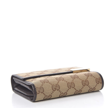 Gucci Monogram Margaux Calfskin Dice Compact Trademark Wallet Beige Ebony Cocoa 4 of 8
