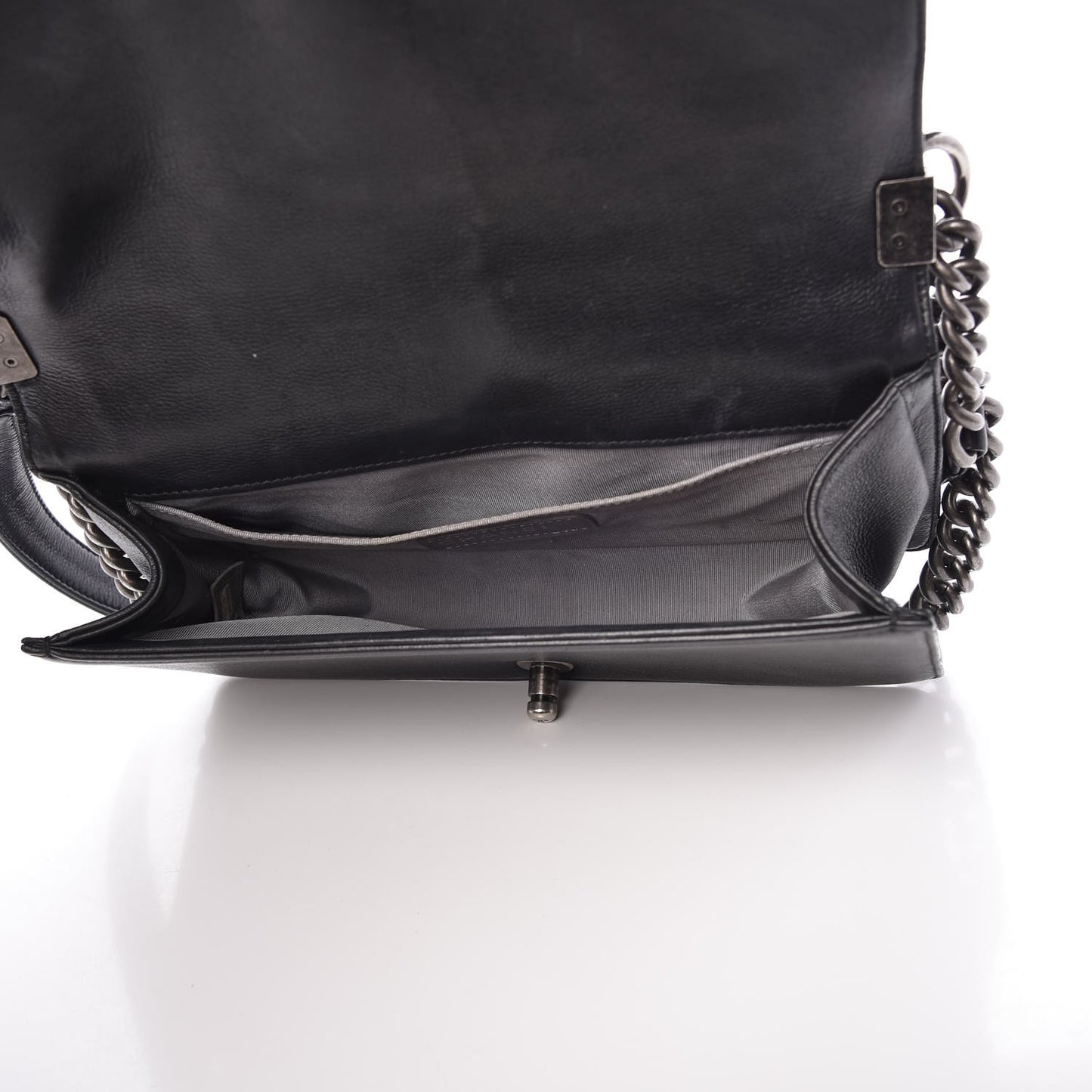 Calfskin Quilted Medium Boy Flap Black