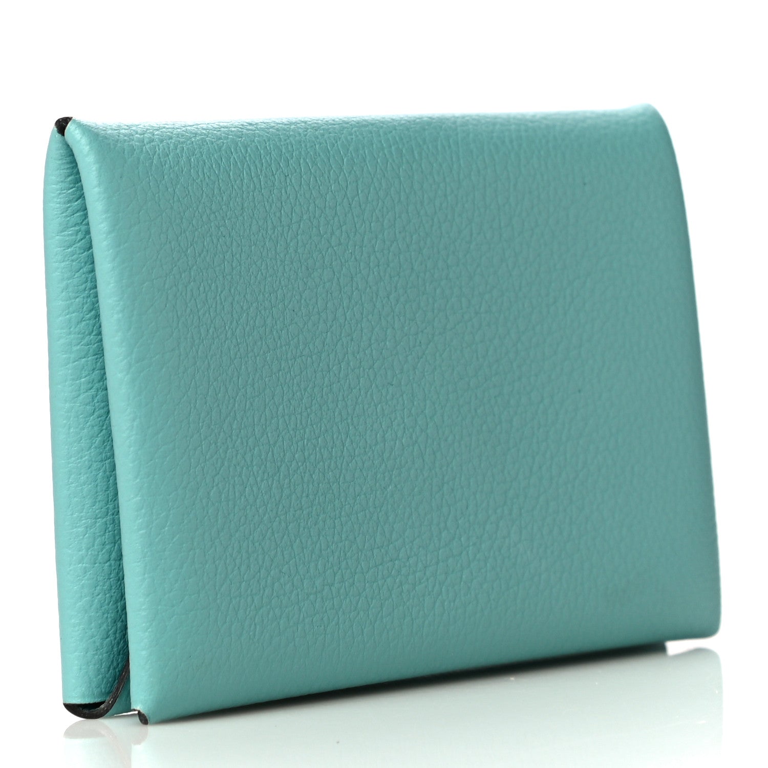 Hermes Evercolor Calvi Card Case Bleu Atoll 3 of 11