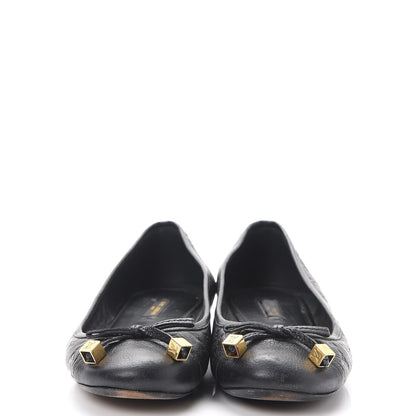 Louis Vuitton Monogram Calfskin Embossed Debbie Ballerina Flats 37 Black 2 of 10