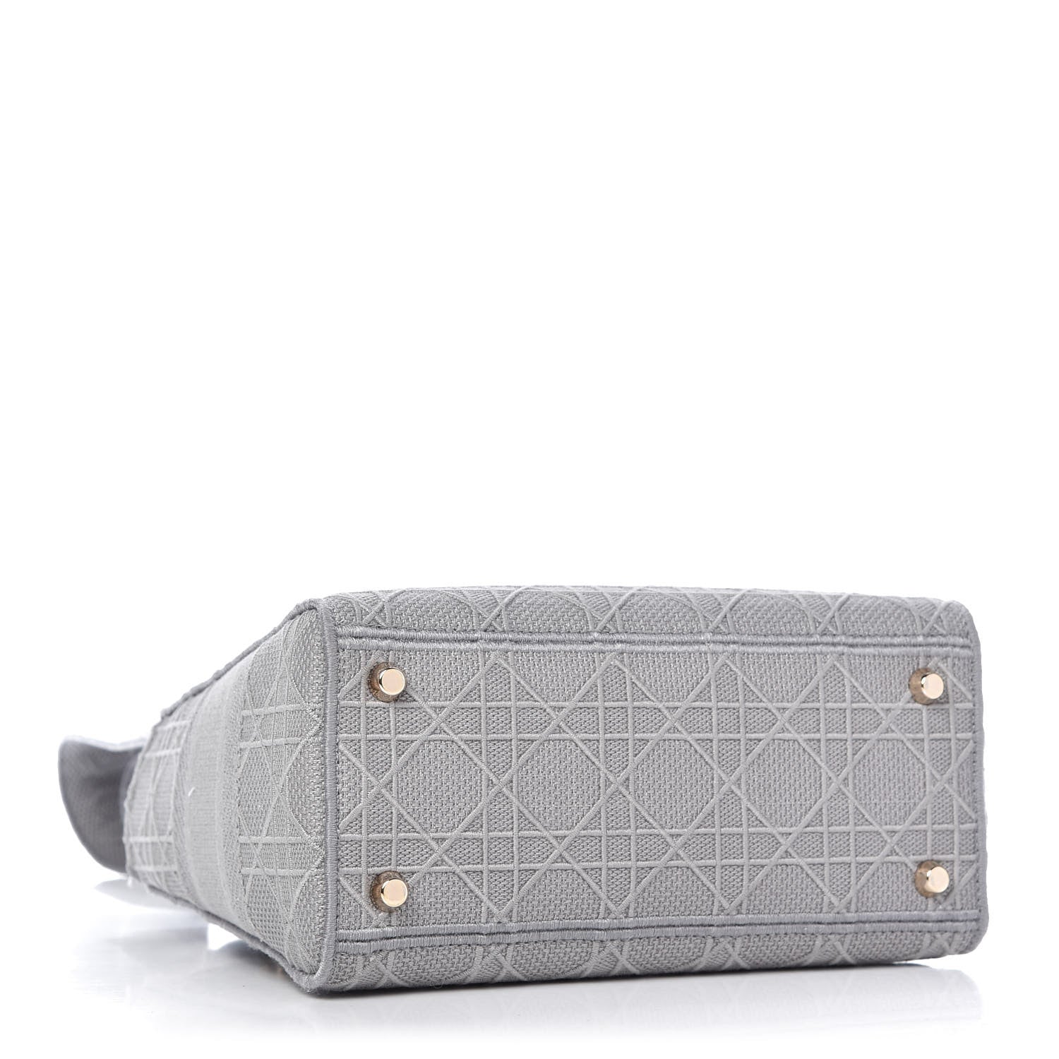 Christian Dior Canvas Embroidered Cannage Medium Lady D-Lite Gray 4 of 11