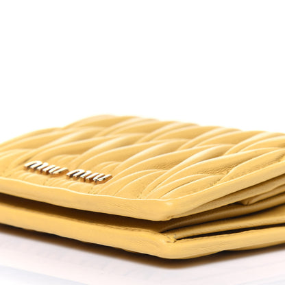 Miu Miu Nappa Matelasse Small Flap Wallet Ginestra 11 of 13