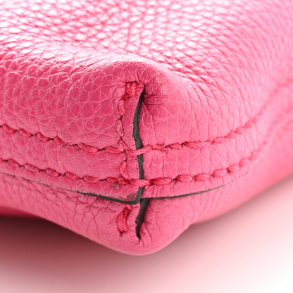 Gucci Pebbled Calfskin Medium Logo Portfolio Clutch  Pink Green 12 of 15