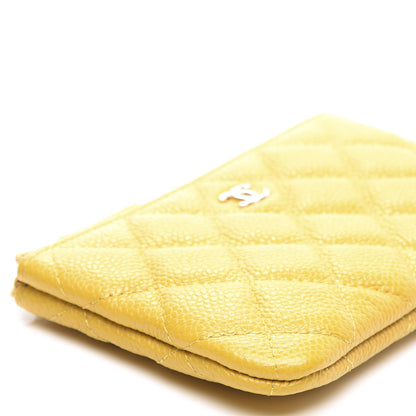 Chanel Caviar Quilted Small Cosmetic Case Yellow 7 of 9