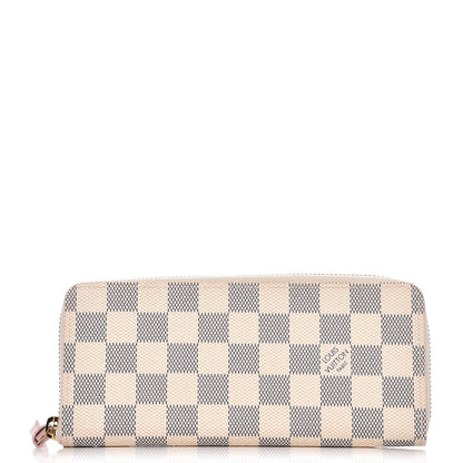Louis Vuitton Damier Azur Clemence Wallet Rose Ballerine 1 of 7