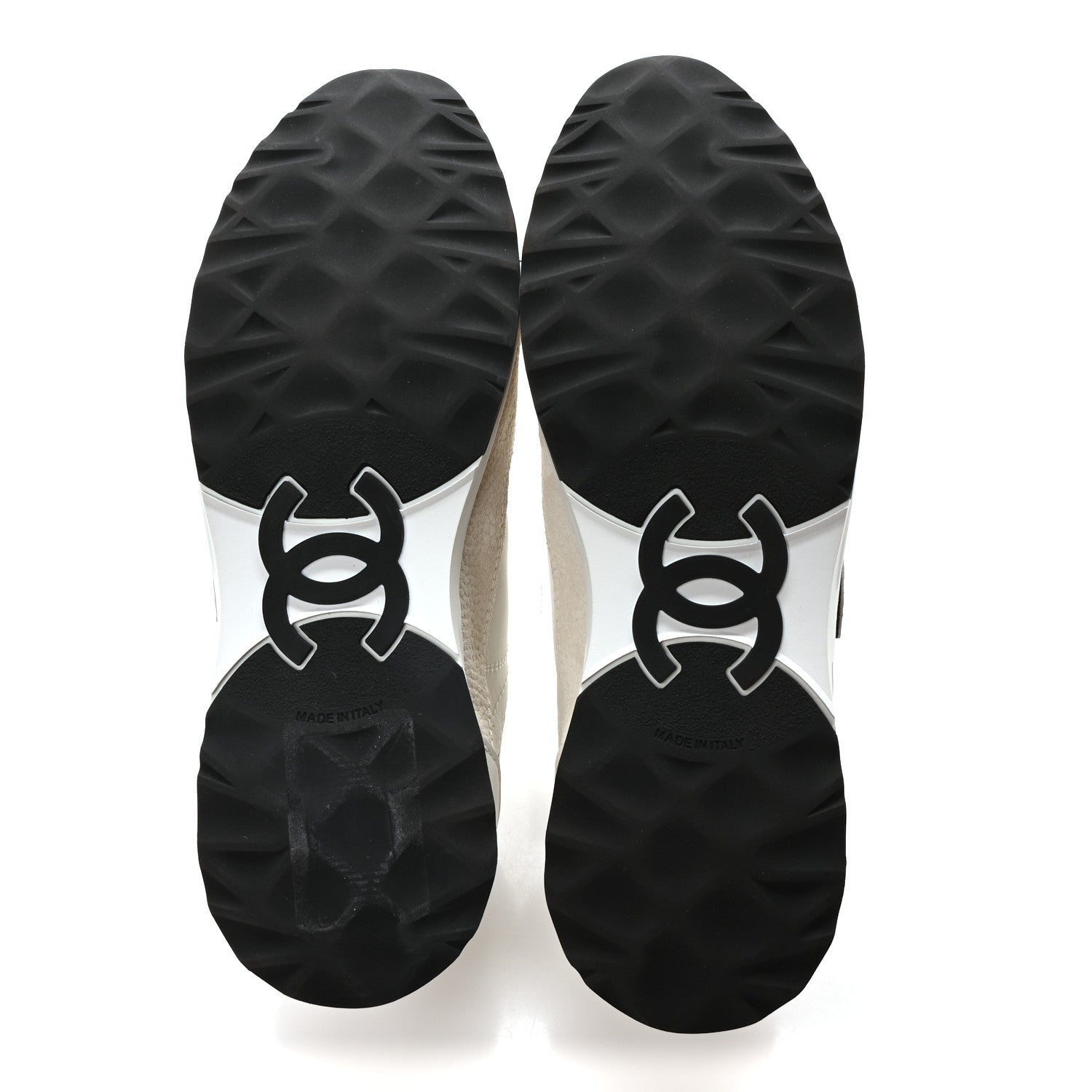 Chanel Calfskin Suede CC Womens Sneakers 36 White Black 6 of 10