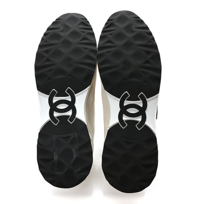 Chanel Calfskin Suede CC Womens Sneakers 36 White Black 6 of 10